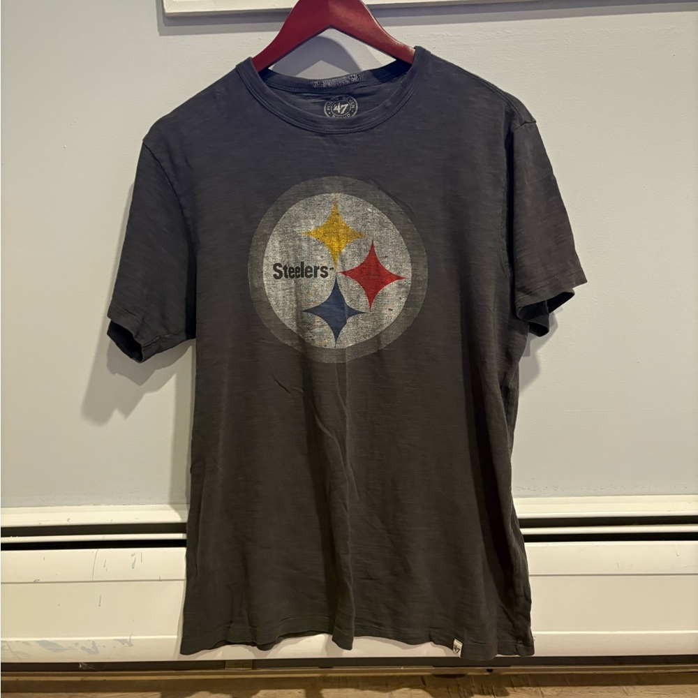 47 Gray Steelers Short Sleeve Tee